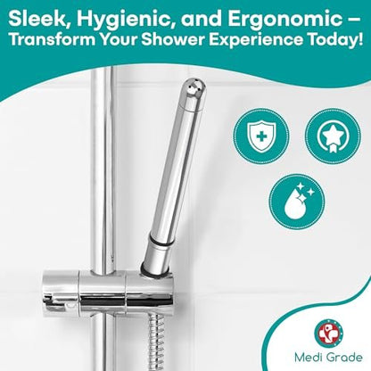 Medi Grade Shower Enema Kit – Shower Douche Nozzle for Men & Women – Intimate Cleansing System with Easy Installation, Velvet Storage Bag, Cleaning Brush & Cloth – Hygienic Douche for Men