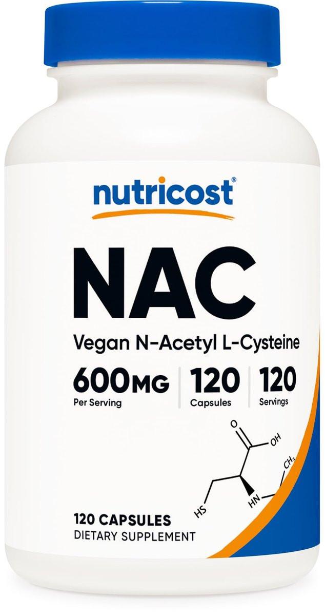 Nutricost N-Acetyl L-Cysteine (NAC) 600mg, 120 Vegetarian Capsules - Non-GMO, Gluten Free, Vegetarian Caps - görsel 2