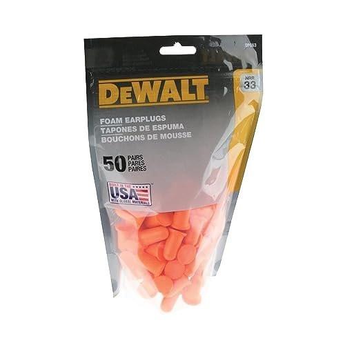 DEWALT DPG63BG50 Orange Bell Shaped Foam Earplugs - NRR 33 dB - Uncorded - 50 Pair Resealable Contractor Bag - Made in USA - ANSI S3.19 Compliant - görsel 2