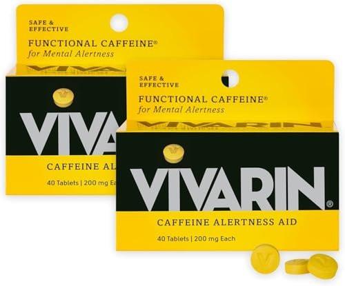 Vivarin Caffeine Pills 200mg per Dose, Stay Awake Safely & Effectively, No Sugar, Calories or Hidden Ingredients, Energy Supplement, 40 Count (Pack of 2) - görsel 2