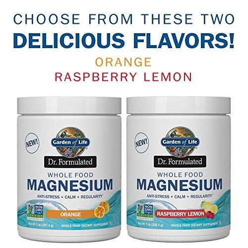 Garden of Life Dr. Formulated Whole Food Magnesium 197.4g Powder - Orange, Chelated, Non-GMO, Vegan, Kosher, Gluten & Sugar Free Supplement with Probiotics - Best for Anti-Stress, Calm & Regularity - görsel 2
