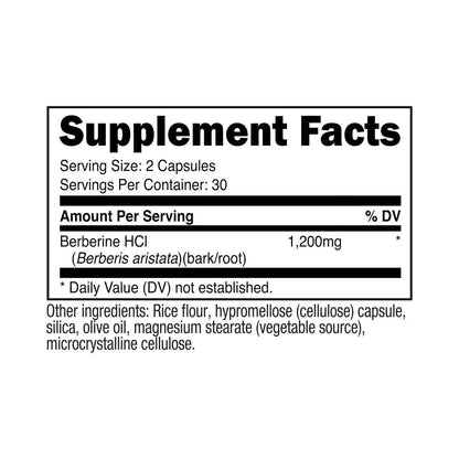 Nutricost Berberine HCl 1200mg, 60 Vegetarian Capsules - Gluten Free & Non-GMO
