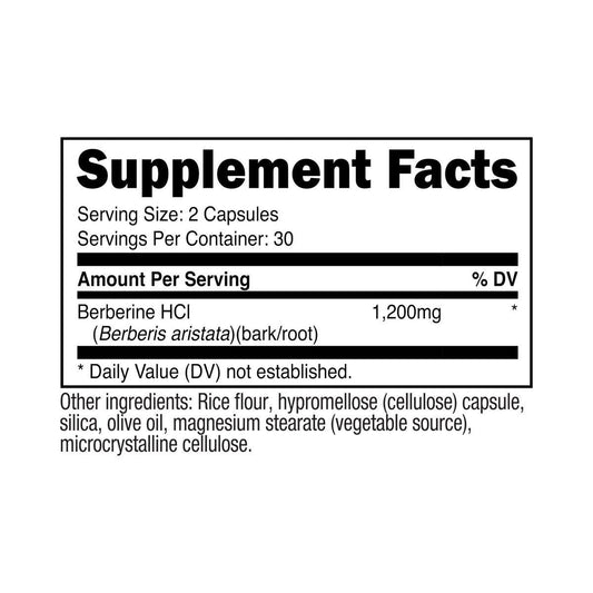 Nutricost Berberine HCl 1200mg, 60 Vegetarian Capsules - Gluten Free & Non-GMO