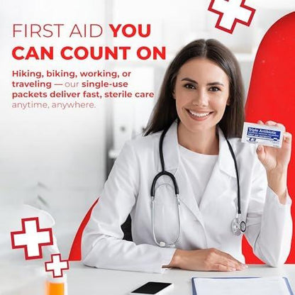 Triple Antibiotic Ointment .9gr Packets – First Aid Cream for Infection Prevention – Neomycin, Bacitracin, Polymyxin B – 144 Count