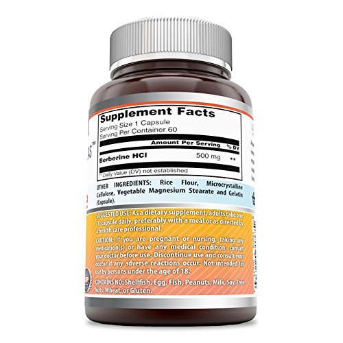 Amazing Formulas Berberine 1000mg Per Serving 60 Capsules Supplement | Non GMO | Gluten Free | Made in USA - görsel 6