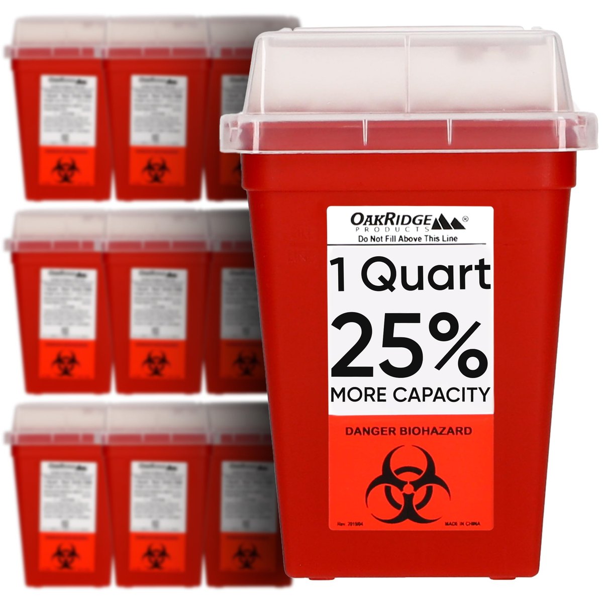 Oakridge Products Sharps Container for Home – Volume: 1 Quart (approx. 0.95 liters) – Image 1