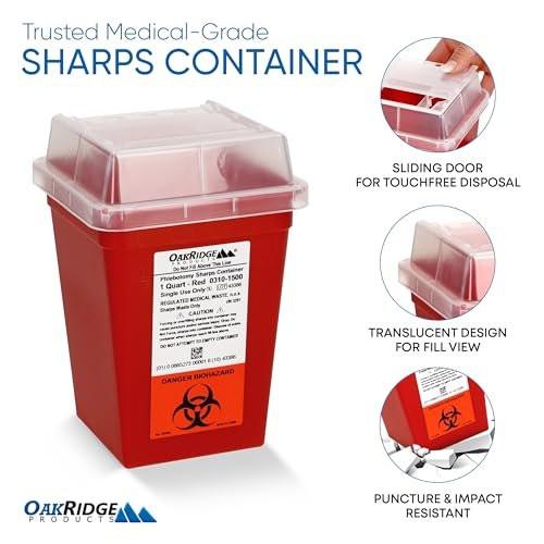 Oakridge Products Sharps Container for Home – Dimensions: 4.0 x 4.0 x 6.25 inches – Image 8