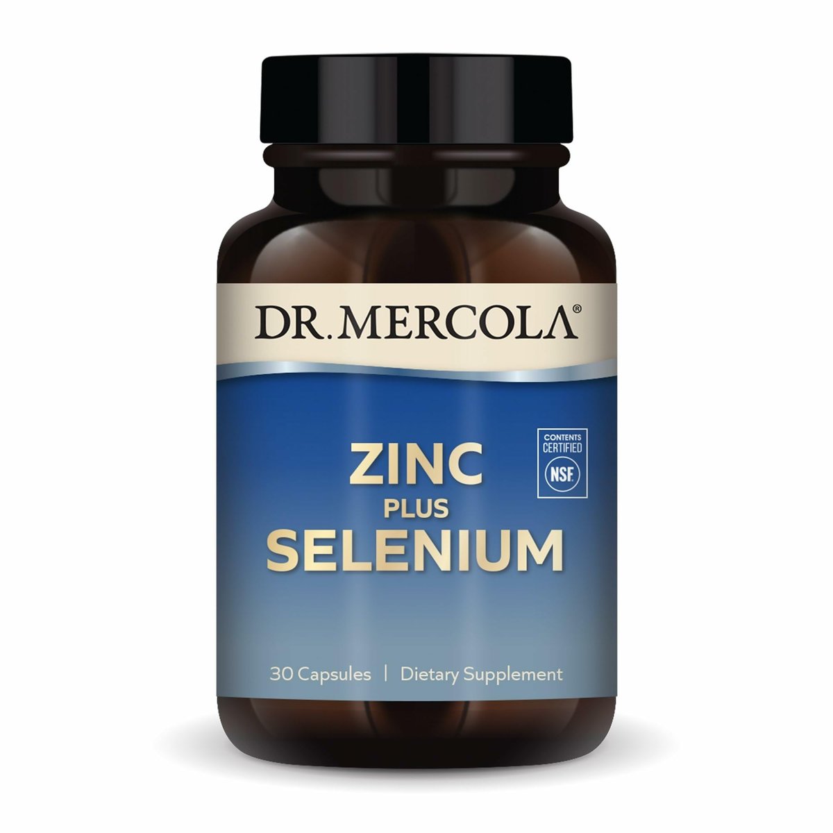 Dr. Mercola Zinc Plus Selenium - Mineral Blend Supplement - for Immune, Brain & Respiratory Support - Contains Zinc Glycinate Chelate & Copper - GMO-Free & Gluten-Free - 30 Capsules (30 Servings) - görsel 1
