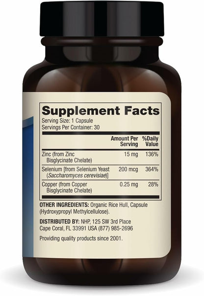 Dr. Mercola Zinc Plus Selenium - Mineral Blend Supplement - for Immune, Brain & Respiratory Support - Contains Zinc Glycinate Chelate & Copper - GMO-Free & Gluten-Free - 30 Capsules (30 Servings)