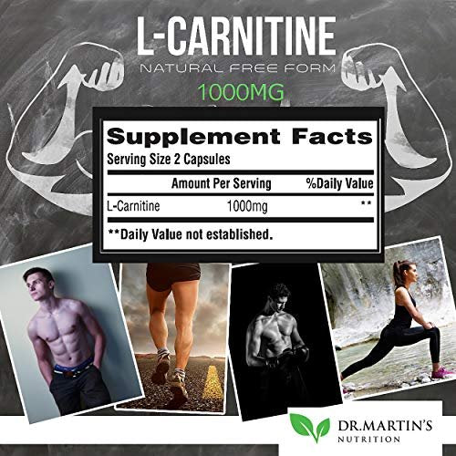 DR. MARTIN'S NUTRITION Extra Strength L-Carnitine - 200 Capsules - 1000mg Per Serving - Boost Your Metabolism and Increase Performance - görsel 1