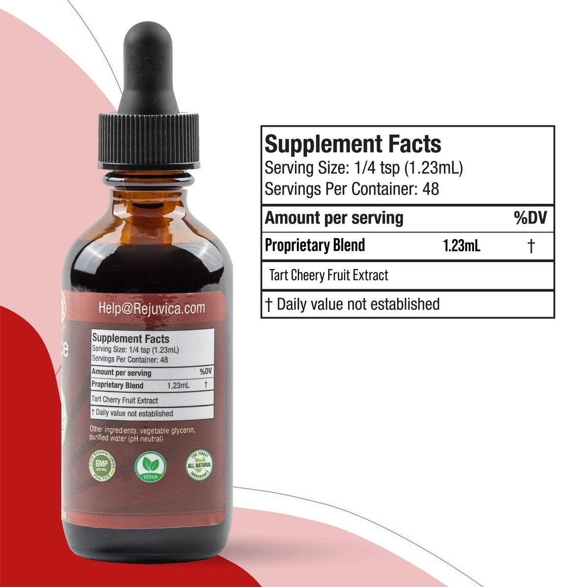 Rejuvica Health Cherry Force Montmorency Tart Cherry Liquid Drops 2 Fl Oz | Joint & Uric Acid Support | Helps with Inflammation, Sleep & Recovery | High Absorption Liquid Extract | Vegan Supplement - görsel 17