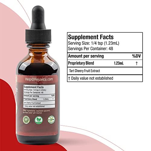 Rejuvica Health Cherry Force Montmorency Tart Cherry Liquid Drops 2 Fl Oz | Joint & Uric Acid Support | Helps with Inflammation, Sleep & Recovery | High Absorption Liquid Extract | Vegan Supplement - görsel 18