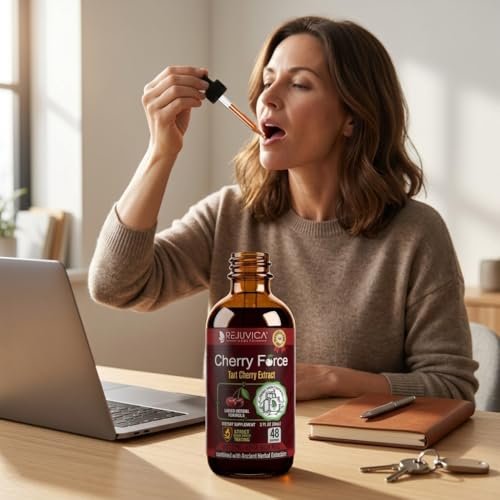 Rejuvica Health Cherry Force Montmorency Tart Cherry Liquid Drops 2 Fl Oz | Joint & Uric Acid Support | Helps with Inflammation, Sleep & Recovery | High Absorption Liquid Extract | Vegan Supplement - görsel 10
