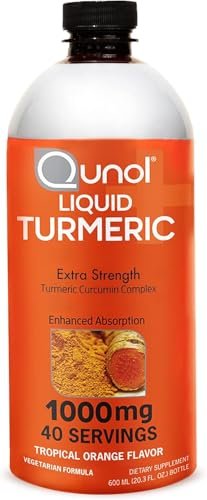 Qunol Liquid Turmeric Curcumin with Black Pepper 1000 Milligram, Supports Healthy Inflammation Response and Joint Support, Dietary Supplement, Extra Strength, 40 Servings, 20.3 fl oz (pack of 1) - görsel 2