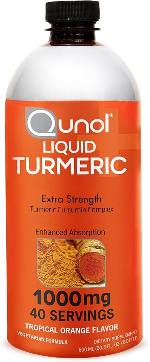 Qunol Liquid Turmeric Curcumin with Black Pepper 1000 Milligram, Supports Healthy Inflammation Response and Joint Support, Dietary Supplement, Extra Strength, 40 Servings, 20.3 fl oz (pack of 1) - görsel 1