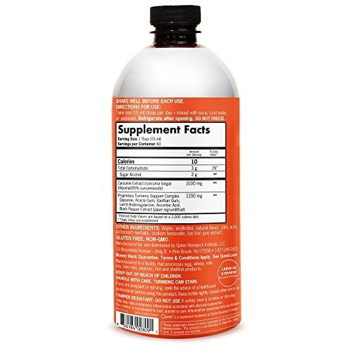 Qunol Liquid Turmeric Curcumin with Black Pepper 1000 Milligram, Supports Healthy Inflammation Response and Joint Support, Dietary Supplement, Extra Strength, 40 Servings, 20.3 fl oz (pack of 1) - görsel 4