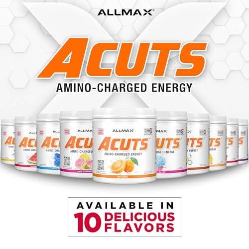 ALLMAX ACUTS Amino Energy Powder, Blue Raspberry, 30 Servings - Sugar Free, Gluten & Dye Free Amino Acid Drink with Caffeine, Green Coffee Extract, Taurine, L-Carnitine - görsel 12