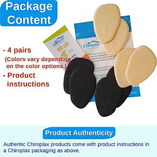 Chiroplax High Heel Pads Cushions Inserts (4 Pairs) Ball of Foot Metatarsal Forefoot Pain Relief Anti-Slip Shoe Insoles for Women (Beige, Normal Thickness) - görsel 7