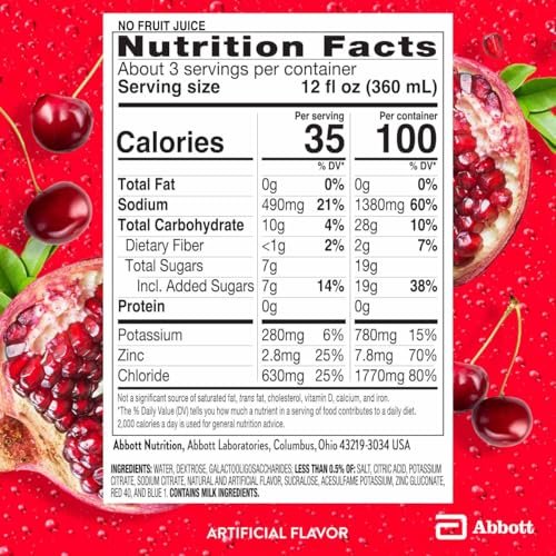 Pedialyte AdvancedCare Plus Electrolyte Hydration Drink, Has 33% More Electrolytes and Has PreActiv Prebiotics, Chilled Cherry Pomegranate, 1 Liter, Pack of 4 - görsel 9