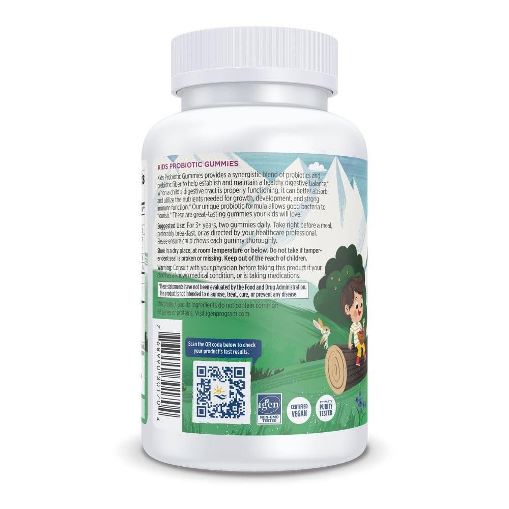Nordic Naturals Kids Nordic Flora Probiotic Gummies, Merry Berry Punch - 60 Gummies - 1.5 Billion CFU & Prebiotic Fiber - Non-GMO, Vegan - 30 Servings - görsel 1