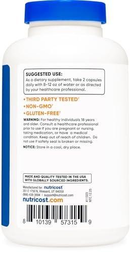 Nutricost Panax Ginseng 1000mg, 240 Capsules - Non GMO, Gluten Free, 120 Servings