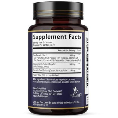 Prostate Health Supplements for Men - 3X Strength with Saw Palmetto Blend Stinging Nettle Root & Pumpkin Seed Support Complex - Supports Bathroom Trips Prostate & Urinary Health - 120 Capsules