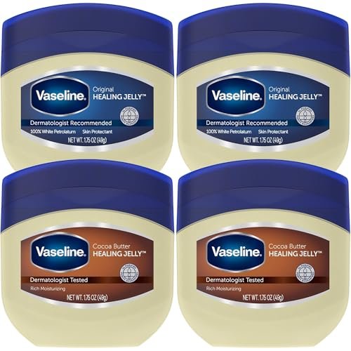 Vaseline Original & Cocoa Butter Healing Jelly Travel-Size Variety 2-Pack – Rich Moisturizing Ointment, Skin Protectant for Soothing Cracked, Dry Skin, 1.75 Oz Ea - görsel 10