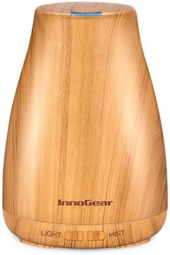 InnoGear Essential Oil Diffuser, Ultrasonic Diffusers for Home Aromatherapy Humidifier for Bedroom Room 7 Colors LED 2 Mist Mode Auto Off, Yellow