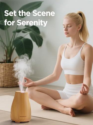 InnoGear Essential Oil Diffuser, Ultrasonic Diffusers for Home Aromatherapy Humidifier for Bedroom Room 7 Colors LED 2 Mist Mode Auto Off, Yellow