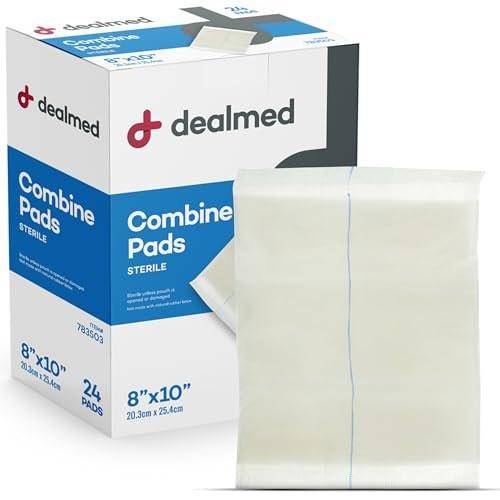 Dealmed Abdominal Combine Pads 8"x10" (24-Pack) Sterile Individually Wrapped, ABD Pads, Absorbent, Non-Adherent for Wound Care, Drainage, First Aid - görsel 12