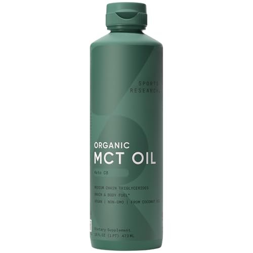 Sports Research Organic MCT Oil - Vegan & Keto C8, MCTs from Coconuts - Fatty Acid Brain & Body Fuel, Non-GMO & Gluten Free - Flavorless Oil, Perfect in Coffee, Tea & Protein Shakes - 16 oz - görsel 3