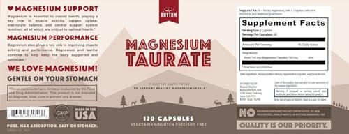 Magnesium Taurate 750mg (150mg Elemental – Form: Vegetarian Capsules – Image 7