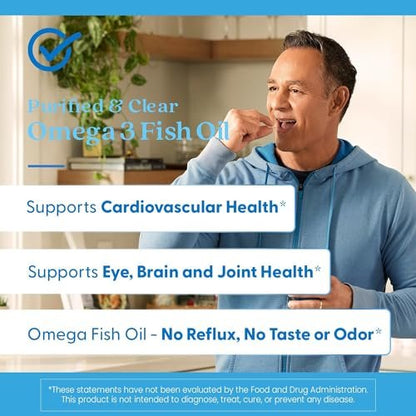 Doctor's Best Omega 3 Fish Oil Supplement for Women & Men - Source of DHA, EPA, & Omega-3 Fatty Acids, Purified, High 2000 mg Potency, Heart Health Support, Non-GMO, Gluten Free - 120 Marine Softgels