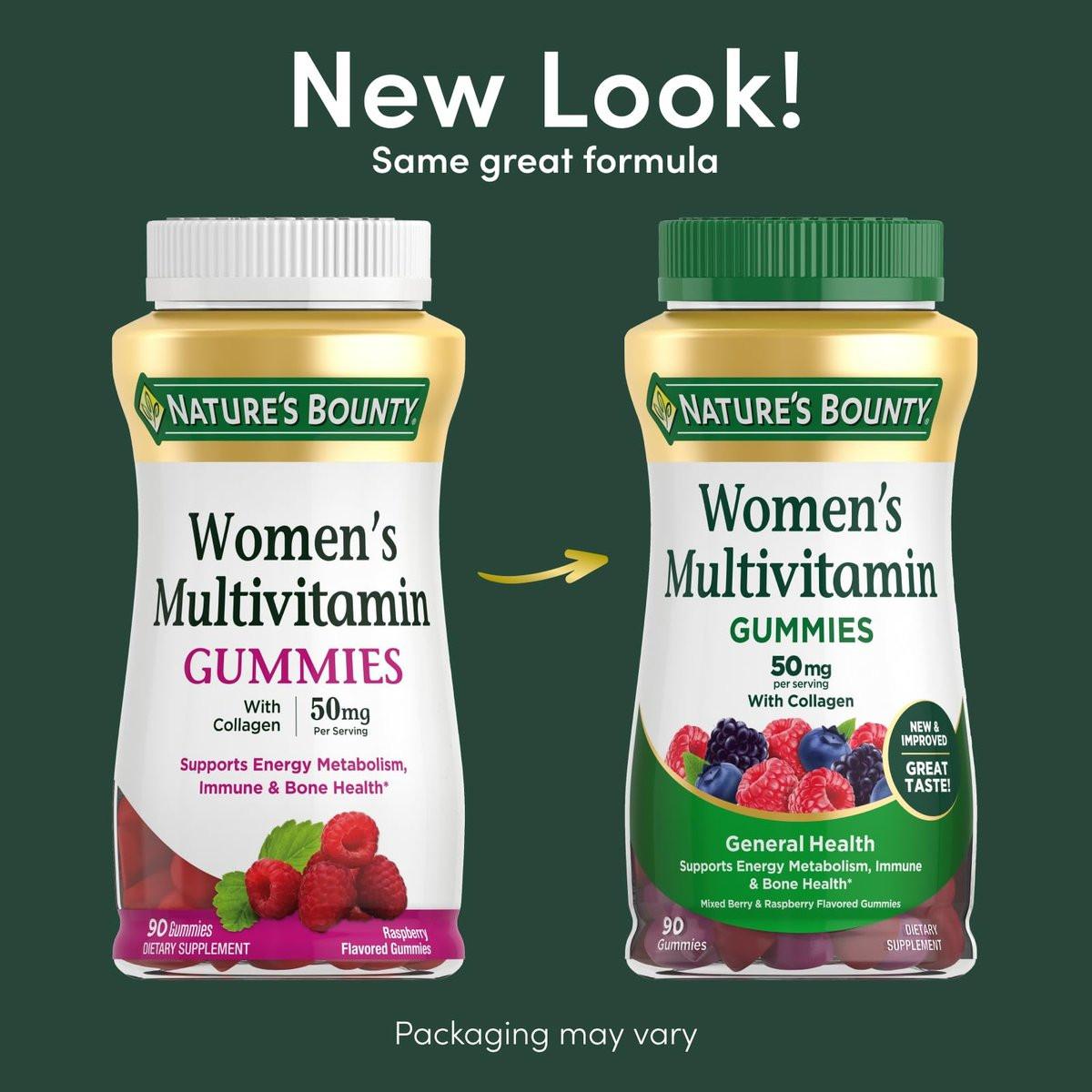 Nature's Bounty Women Multivitamin Gummies, Vitamin Supplements for Adults, General Health, Supports Immune and Bone Health, Mixed Berry and Raspberry Flavored, 90 Gummies - görsel 4