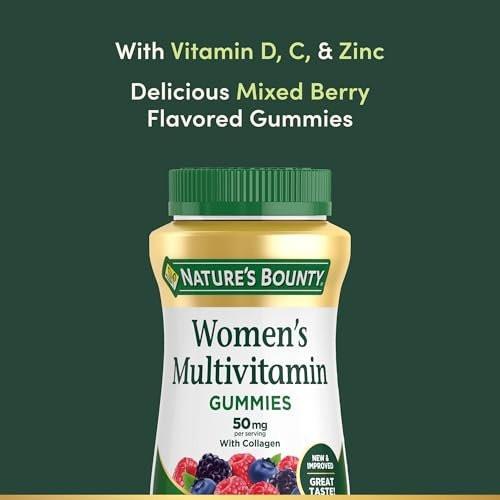 Nature's Bounty Women Multivitamin Gummies, Vitamin Supplements for Adults, General Health, Supports Immune and Bone Health, Mixed Berry and Raspberry Flavored, 90 Gummies - görsel 7