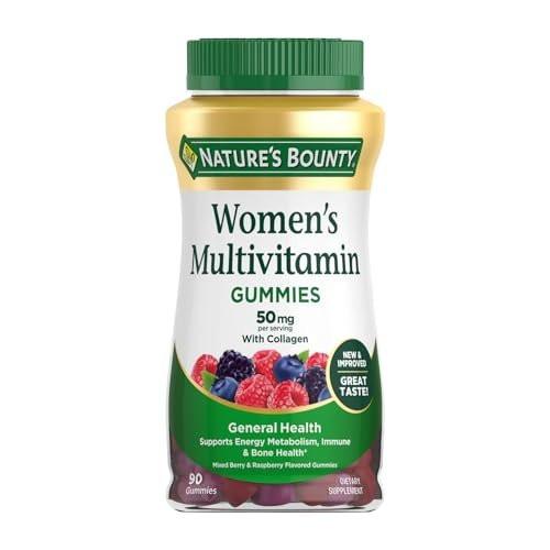 Nature's Bounty Women Multivitamin Gummies, Vitamin Supplements for Adults, General Health, Supports Immune and Bone Health, Mixed Berry and Raspberry Flavored, 90 Gummies - görsel 1