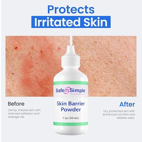 Safe n' Simple Stoma Skin Barrier Powder - 1 oz - Medicated Protective Skin Barrier Powder - Skin Barrier Protection Ostomy Powder Supplies - Stoma Adhesive Powder - görsel 1