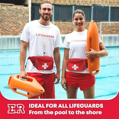Ever Ready First Aid Fanny Pack/Hip Pack – Red Canvas Waist Pack for Emergencies