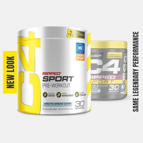 Cellucor C4 Ripped Sport Pre Workout Powder Arctic Snow Cone - NSF Certified for Sport + Sugar Free Preworkout Energy Supplement for Men & Women - 135mg Caffeine + Weight Loss - 30 Servings - görsel 8