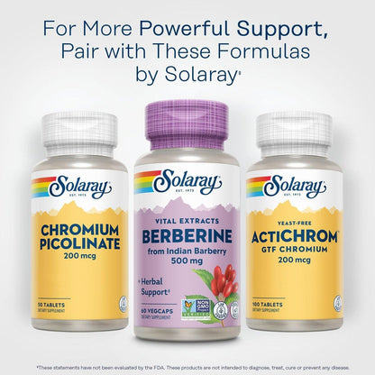 SOLARAY Berberine 500mg - Berberine – Other Ingredients: Vegetable cellulose (capsule), rice flour, vegetable – Image 11
