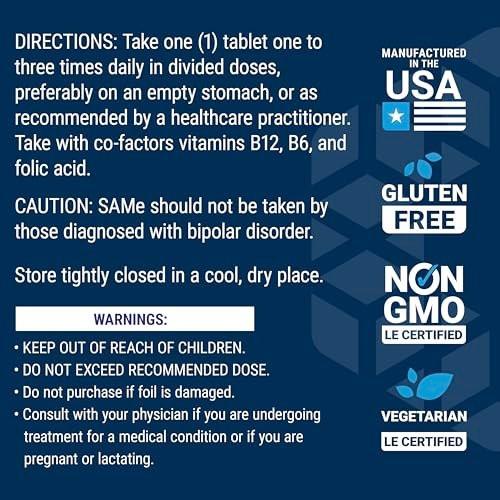 Life Extension Same, Mood, Joint & Liver Support, Gluten-Free, Non-GMO, Vegetarian, 30 Tablets - görsel 14
