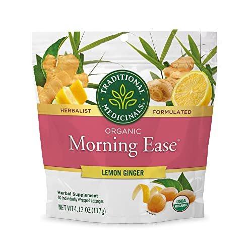 Traditional Medicinals Organic Morning Ease Lozenges, Lemon Ginger - Supports Pregnancy Nausea Relief & Morning Sickness - 30 Individually Wrapped Lozenges - görsel 1