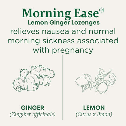 Traditional Medicinals Organic Morning Ease Lozenges, Lemon Ginger - Supports Pregnancy Nausea Relief & Morning Sickness - 30 Individually Wrapped Lozenges