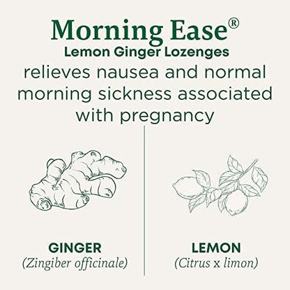 Traditional Medicinals Organic Morning Ease Lozenges, Lemon Ginger - Supports Pregnancy Nausea Relief & Morning Sickness - 30 Individually Wrapped Lozenges