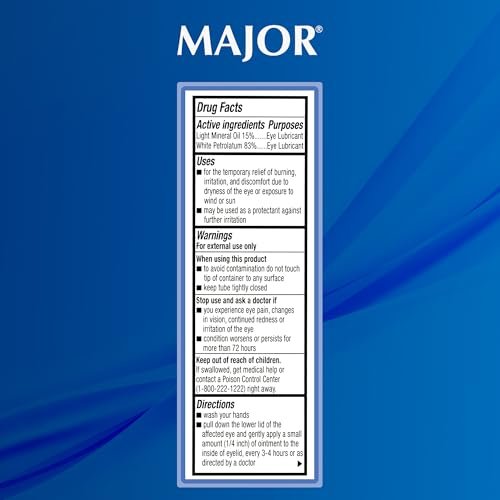 MAJOR Lubrifresh P.M. Sterile Ophthalmic Ointment - Preservative-Free Eye Care - Dry Eye Relief Lubricant - 3.5 g (1 Pack) - görsel 9