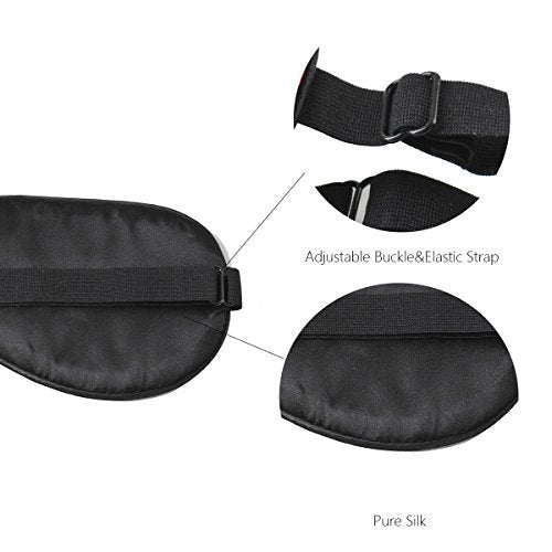 NMM Global 100% Mulberry Silk Sleep Mask Blackout - Cute Natural Sleeping Mask with Adjustable Elastic Strap, Satin Eye Cover for Men Women Adults (Fuck Off) - görsel 1