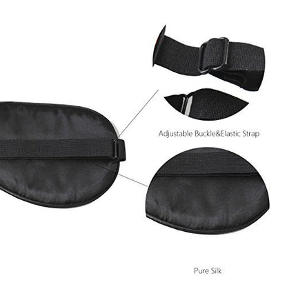 NMM Global 100% Mulberry Silk Sleep Mask Blackout - Cute Natural Sleeping Mask with Adjustable Elastic Strap, Satin Eye Cover for Men Women Adults (Fuck Off)