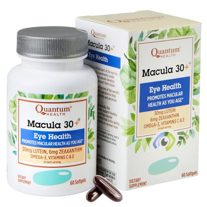 Quantum Health Macula 30+ Eye Health Supplement | Promotes Macular and Retinal Health as You Age | Formulated with Lutein, Zeaxanthin, Omega-3, and Vitamins C & E | 60 Softgels, 30 Day Supply
