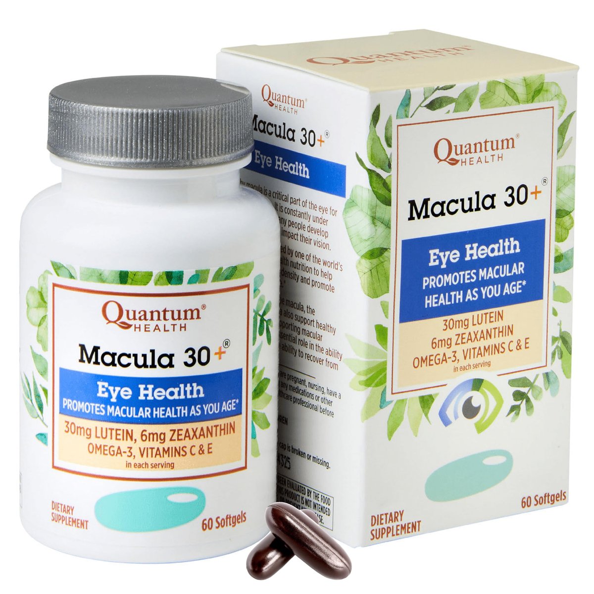 Quantum Health Macula 30+ Eye Health Supplement | Promotes Macular and Retinal Health as You Age | Formulated with Lutein, Zeaxanthin, Omega-3, and Vitamins C & E | 60 Softgels, 30 Day Supply - görsel 8