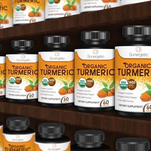 USDA Certified Organic Turmeric Supplement – Includes Organic Turmeric & Organic Black Pepper – 1,400mg of Turmeric per Serving - 60 Count (Pack of 1) - görsel 15